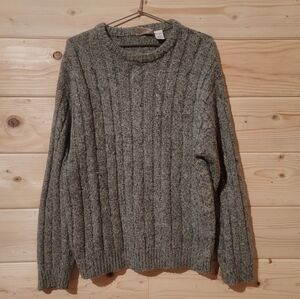 Vintage Northcrest Men's Knitted Crewneck Sweater Size L 22x27 30% Wool Blend